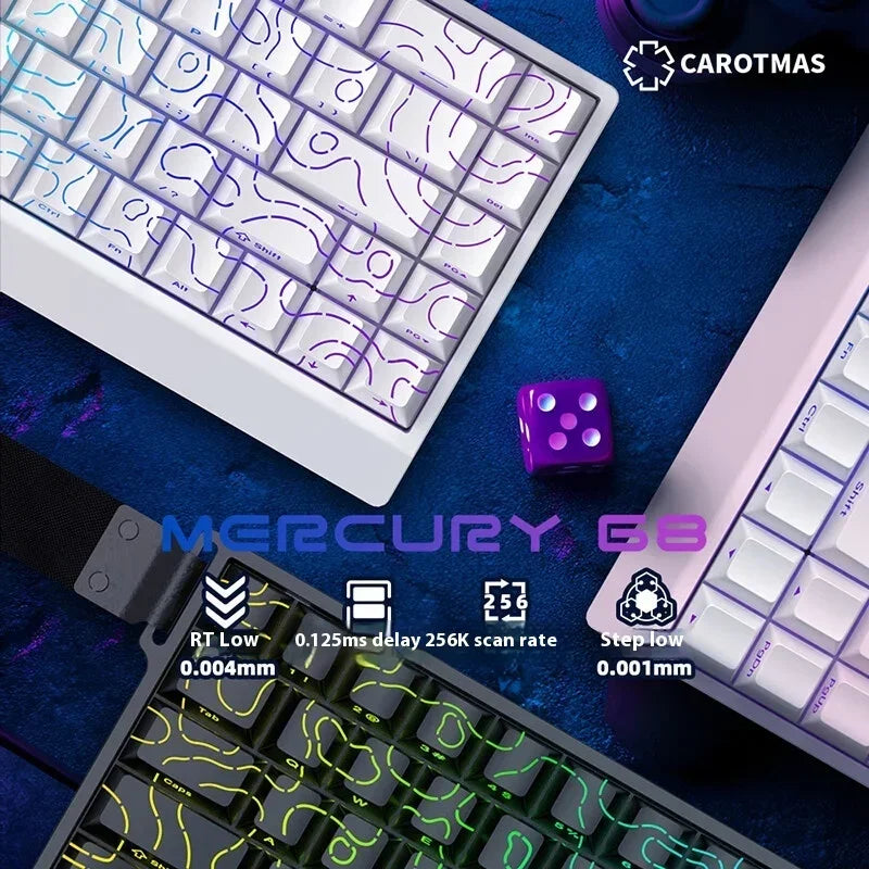 IROK Carotmas Mercury68 mars68 pro Gaming Magnetic Mechanical Keyboard Rapid Trigge 0.004mm 8K Return 256K Scan Gamer Keyboard
