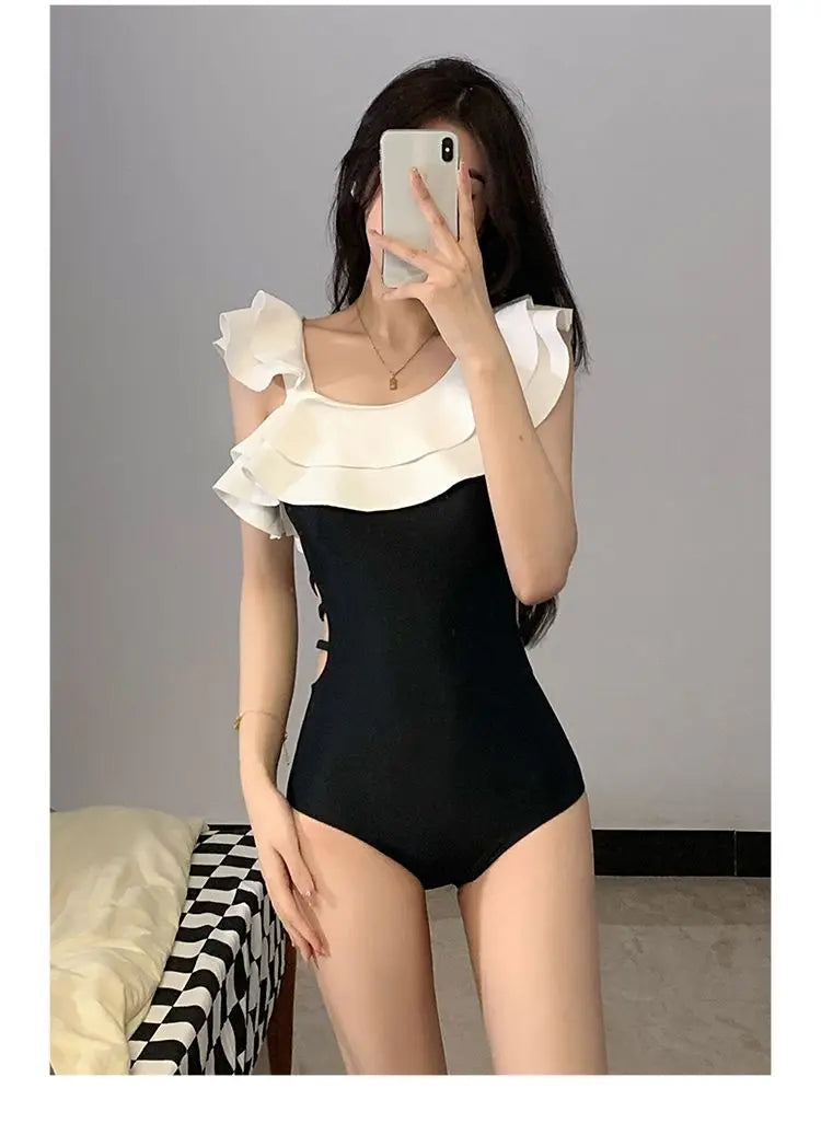 Bikini Sets Women Simple Fashion Backless Sexy Sleeveless Casual Vacation Summer Bathing College Girls Korean Style Swimsuit New