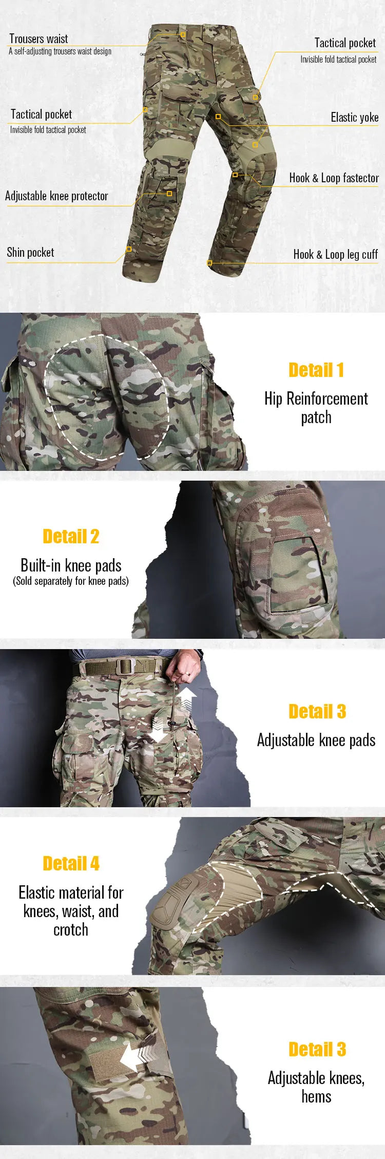 Emersongear G3 Combat Uniform Sets 2017 Mens Tactical Suits Outdoor Hunting Training Shirt Pants Tops Duty Cargo Trousers MCBK