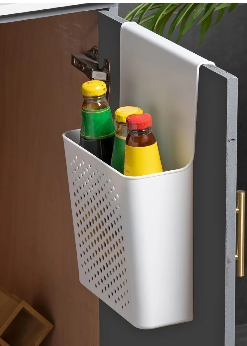 Kitchen Cabinet Door Interior Storage Shelf and Box, Hanging Hook Behind the Door, Kitchen Cabinet Door Basket  Shelf Baskets