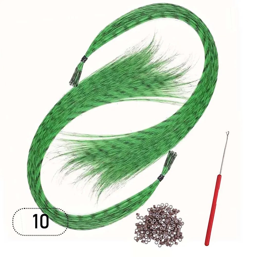 Synthetic Colored I-Tip Faux Feather Hair Extensions 16" 20 Strands Women's Heat Resistant Fiber Festival Extensions Accessories