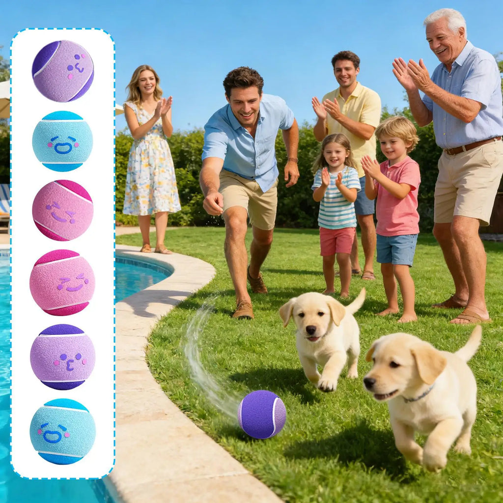Tennis Balls for Dogs 6 Pieces Small Pet Exercise Fetch Toys Squeaky Dog Balls for Puppy Playful Outdoor Backyard Park Garden