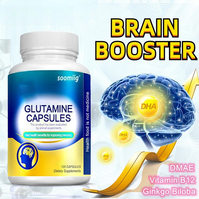 L-Glutamine - Supports Digestive , Gut Health and Promotes Muscle Growth and Recovery, Improves Immunity - 120 Capsules