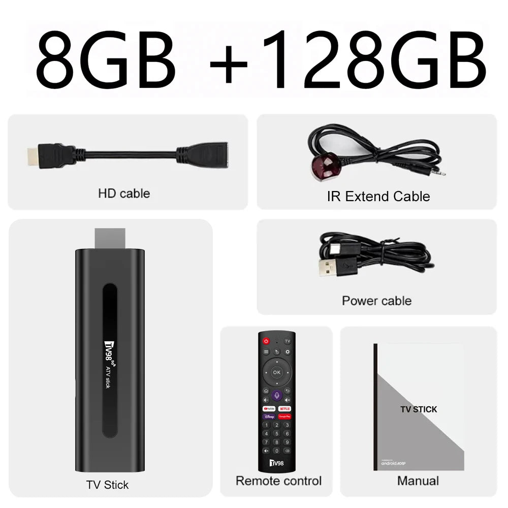 2026 NEW Android14 TV Stick 8K 60fps Smart IPTV Dongle 8GB RAM 128GB ROM Dual WIFI6 BT5.0 for Netflix YouTube Media Player