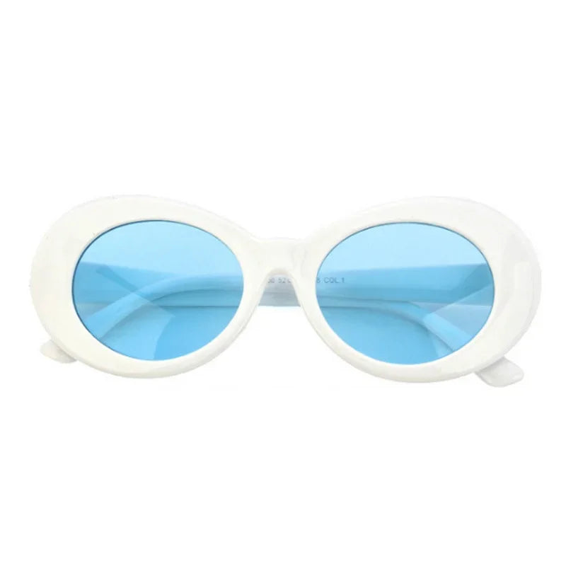 New Retro Oval Sunglasses Man Vintage Fashion Sun Glasses Classic White Black Lentes De Sol Mujer UV400 Gafas De Sol