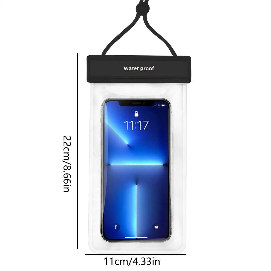 IPX8 Waterproof Phone Pouch, Swimming & Diving Dry Bag with Touchscreen for Mobile Devices Up to 7.2 Inches