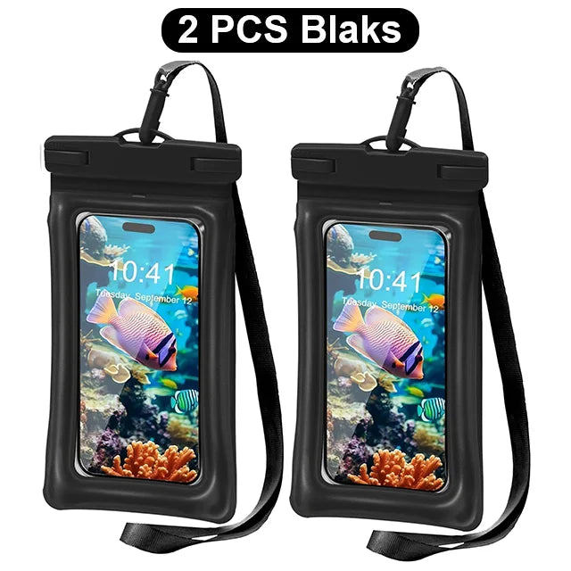 2PCS Waterproof Phone Pouch IPX8 Floating Dry Bag 1PCS Waterproof Phone Case for Beach compatible with under 7.2 inches phones