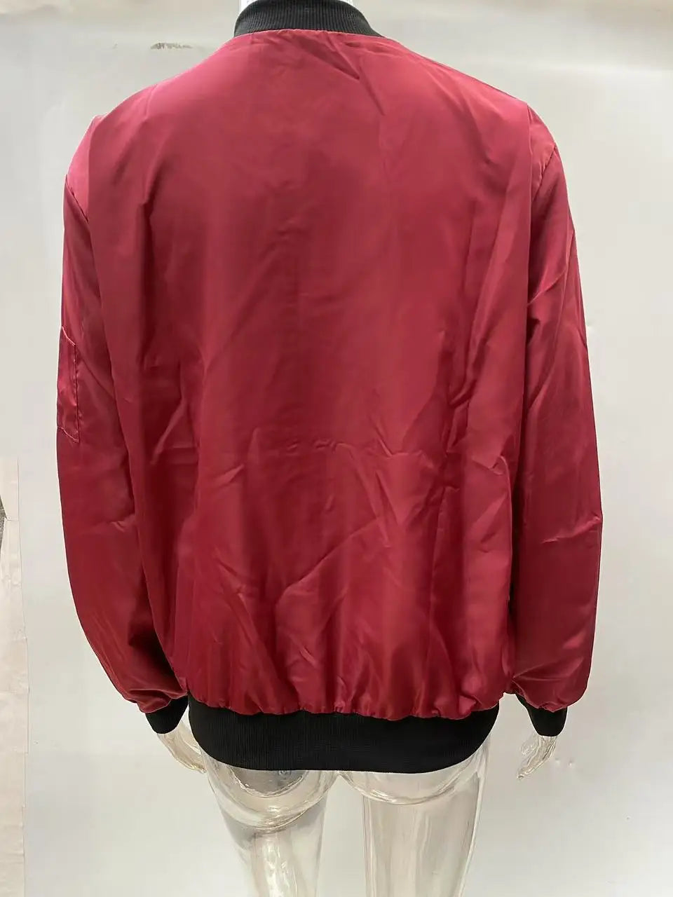 Women Bomber Casual Jacket 2025 Spring Autumn Solid Color Spring Coat Long Sleeve Stand Collar Zipper Basic Motorcycle Jackets