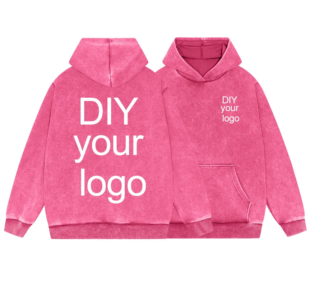 Washed Retro Hoodies 5 Colors 100%Cotton Hoody Customized Personalized Pattern Customization Pullover Team Logo Company Logo