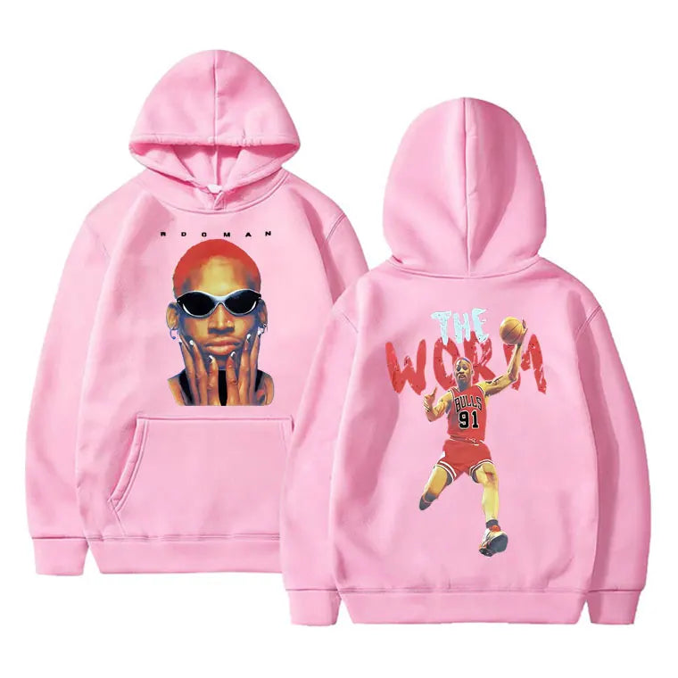 Vintage The Worm Dennis Rodman Graphics Hoodie Men Women Hip Hop Fashion Oversize Sweatshirt Harajuku Boys Basketball Streetwear