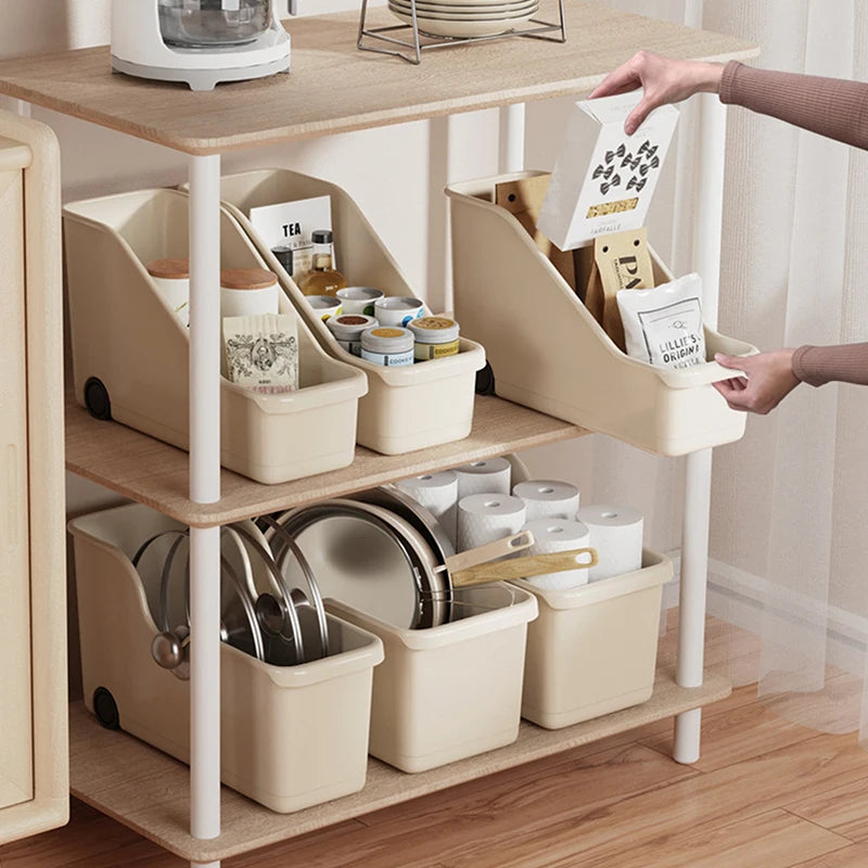 Kitchen Closet Organizer Make Up Organizer Sundries Storage Case with Wheels Seasoning Bottle Storage Container