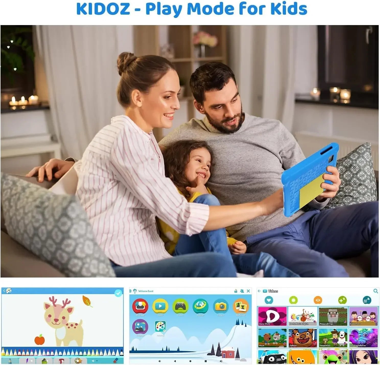 URAO Kid Tablet 7 Inch Android Tablet for Children 5GB RAM 32GB ROM 128GB Expandable Wi-Fi Bluetooth Type-C Case Children's Gift