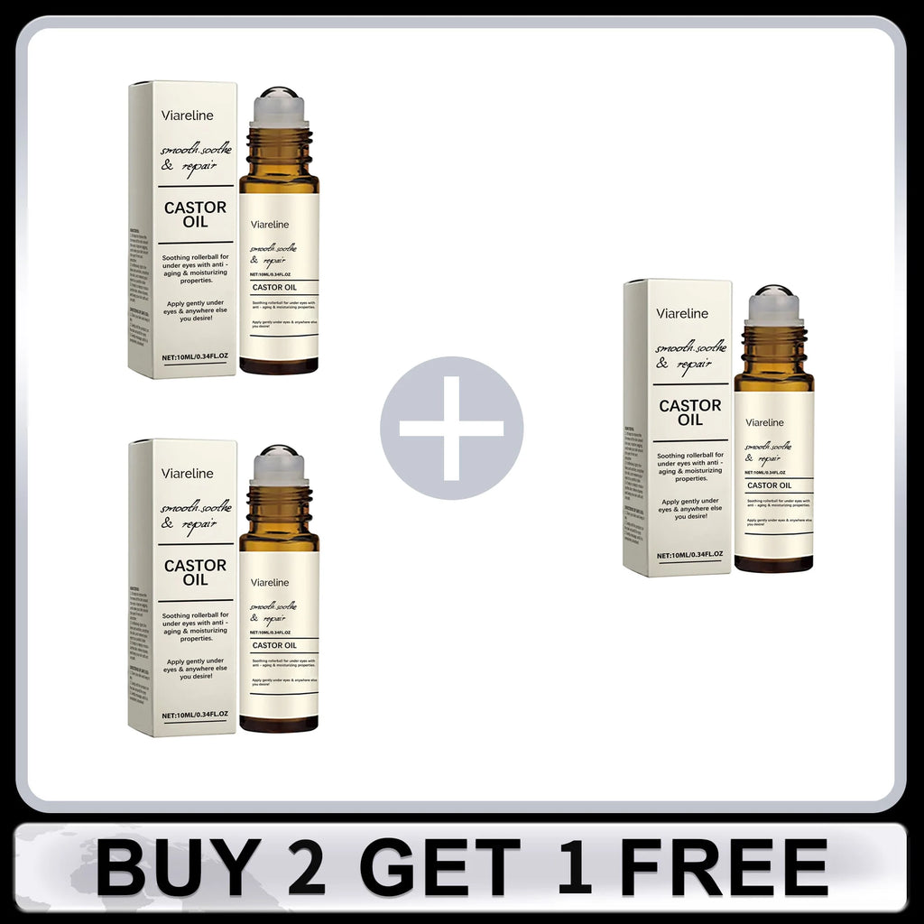 Castor Oil Eye Serum Anti-Wrinkle Remove Dark Circles Eye Bags Anti-Puffiness Lift Firm Ball Massage Moisturize Nourish Eye Care
