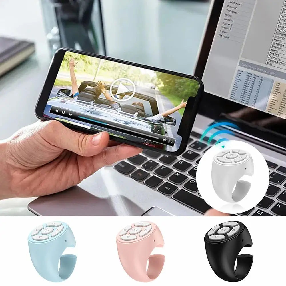 ABS Bluetooth Ring Remote Universal Smartphone/Tablet/Camera Controller Self-Timer for TikTok Page Turner for eBooks