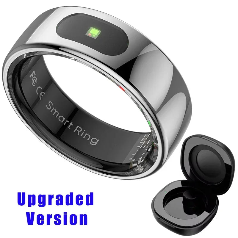 Smart Ring with Skin Temperature Measure,Message Call Reminder,Sport Health Sleep Monitor,IP68 5ATM,Music Video Control Function