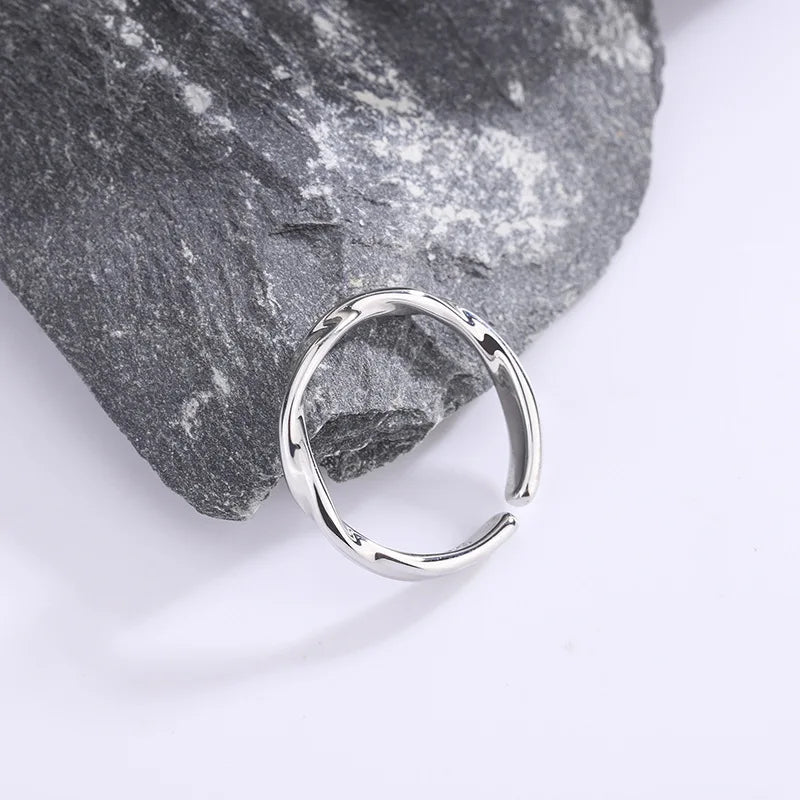 Fashion 925 Sterling Silver Simple Twisted Wire Rings For Women Wedding Fine Jewelry Gift Wholesale