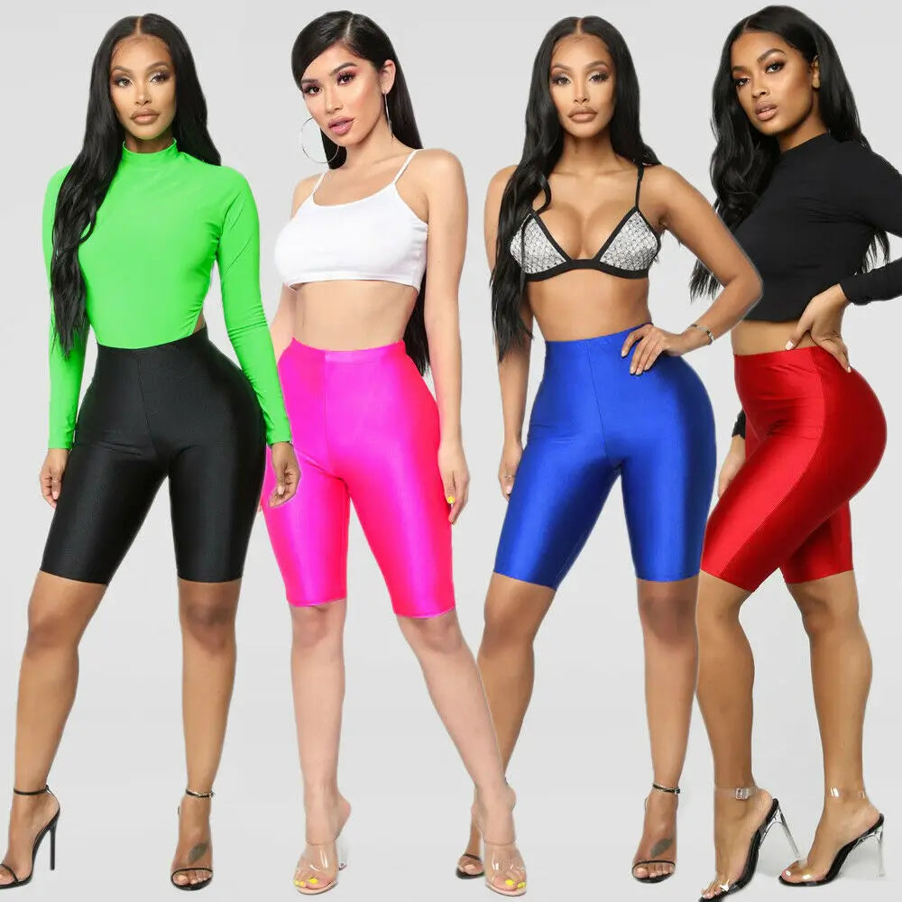 Women Cycling Shorts Dancing Gym Biker Slim Active Sports Solid Sexy Skinny 2024 New Summer