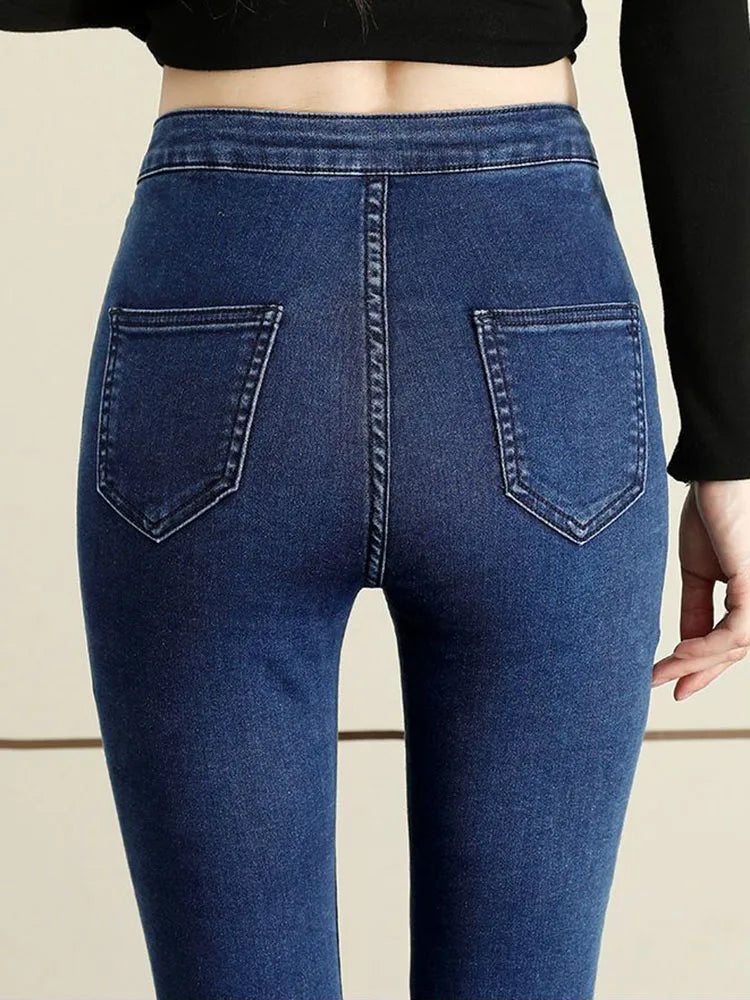 Skinny High Waist Stretch Pencil Jeans Women Casual Vintage Slim Denim Pants Korean Fashion Streetwear Ankle Length Vaqueros New