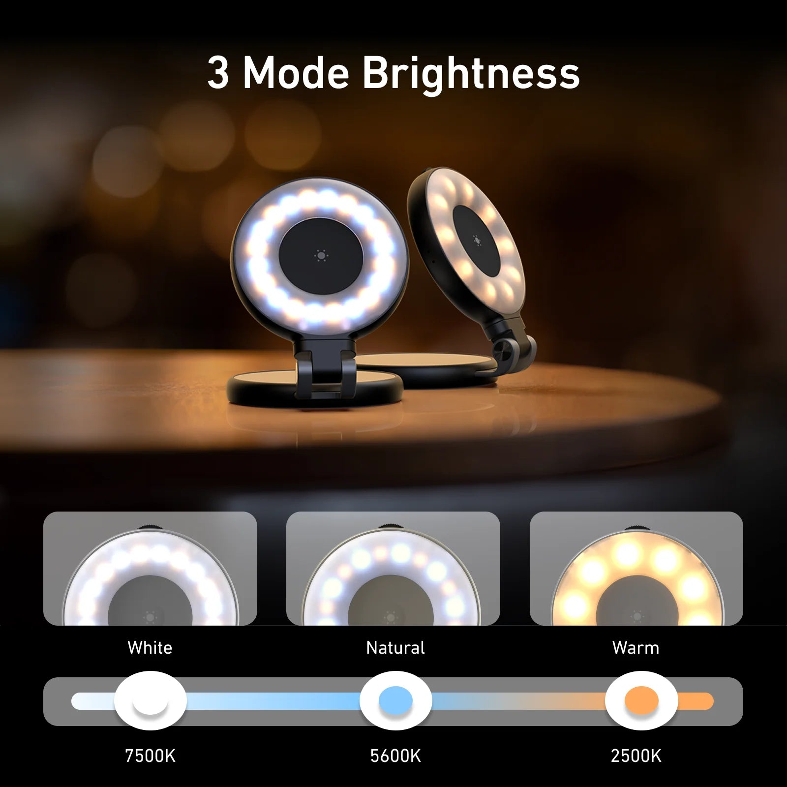 TELESIN Magnetic Fill Light Mini SSelfie Ring Fill Light 3 Modes with Mirror Light Universal for Smartphone Iphone Android