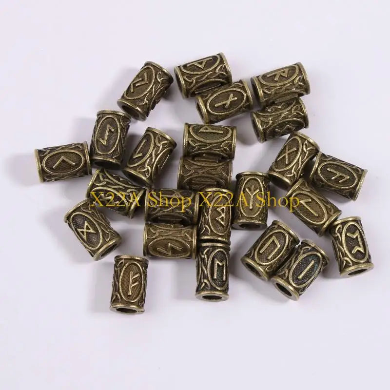Unique 24Pieces/Set Beard Bead Set Dreadlocks Rings for Dreads Beards Hair Paracord Pendants Bracelets DIY Gift