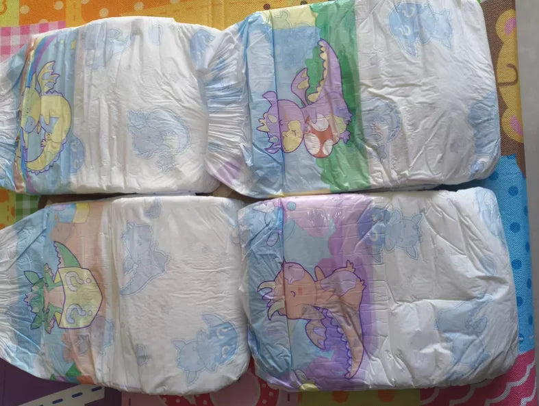 Adult Baby Diaper ABDL Diapers Brief High Absorption DDLG Cute Cartoon Pattern Cotton Soft Thick Disposable Diaper For Men Women
