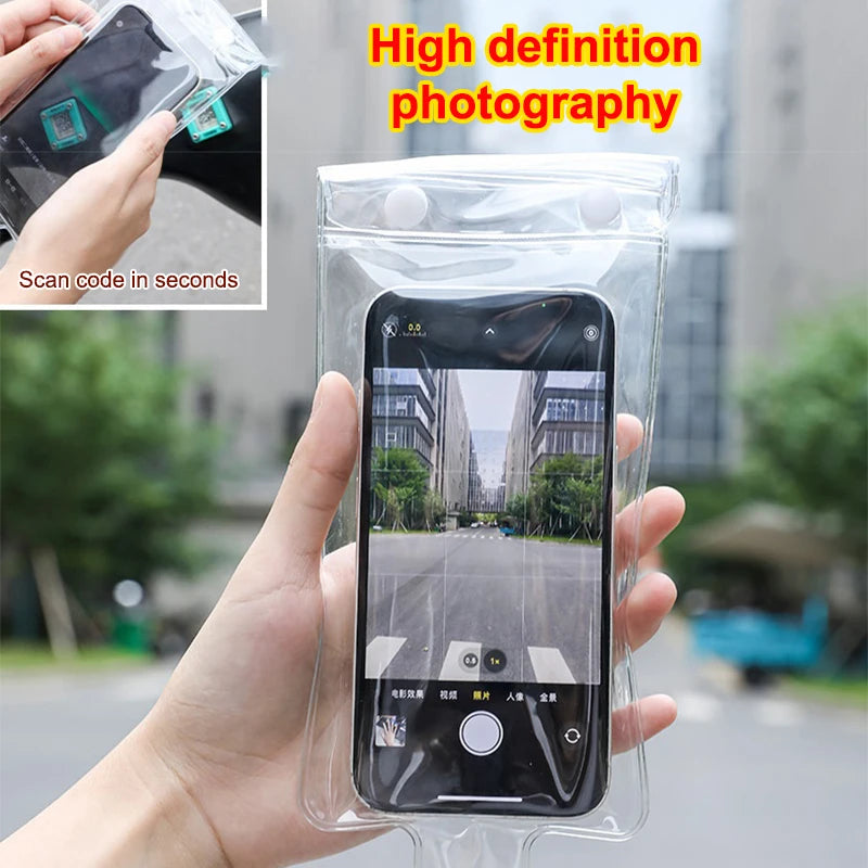 5PCS Waterproof Phone Cover Clear Case for Rider Motocycle Ridding Rainproof Phone Pouch Dry Bag Touchable Screen for Charge