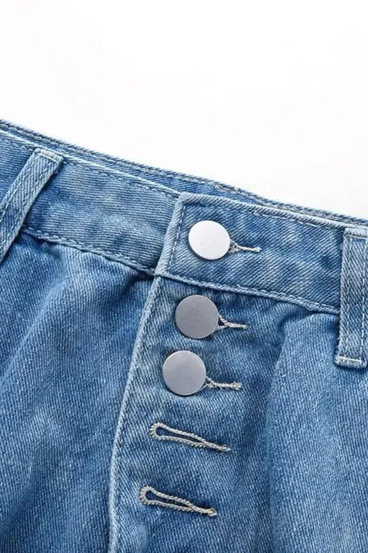 Ripped Jeans for Women Hole High Waist Mom Jeans Flare Pant Denim Autumn 2024 Casual Long Streetwear Trousers Capris Baggy Jeans