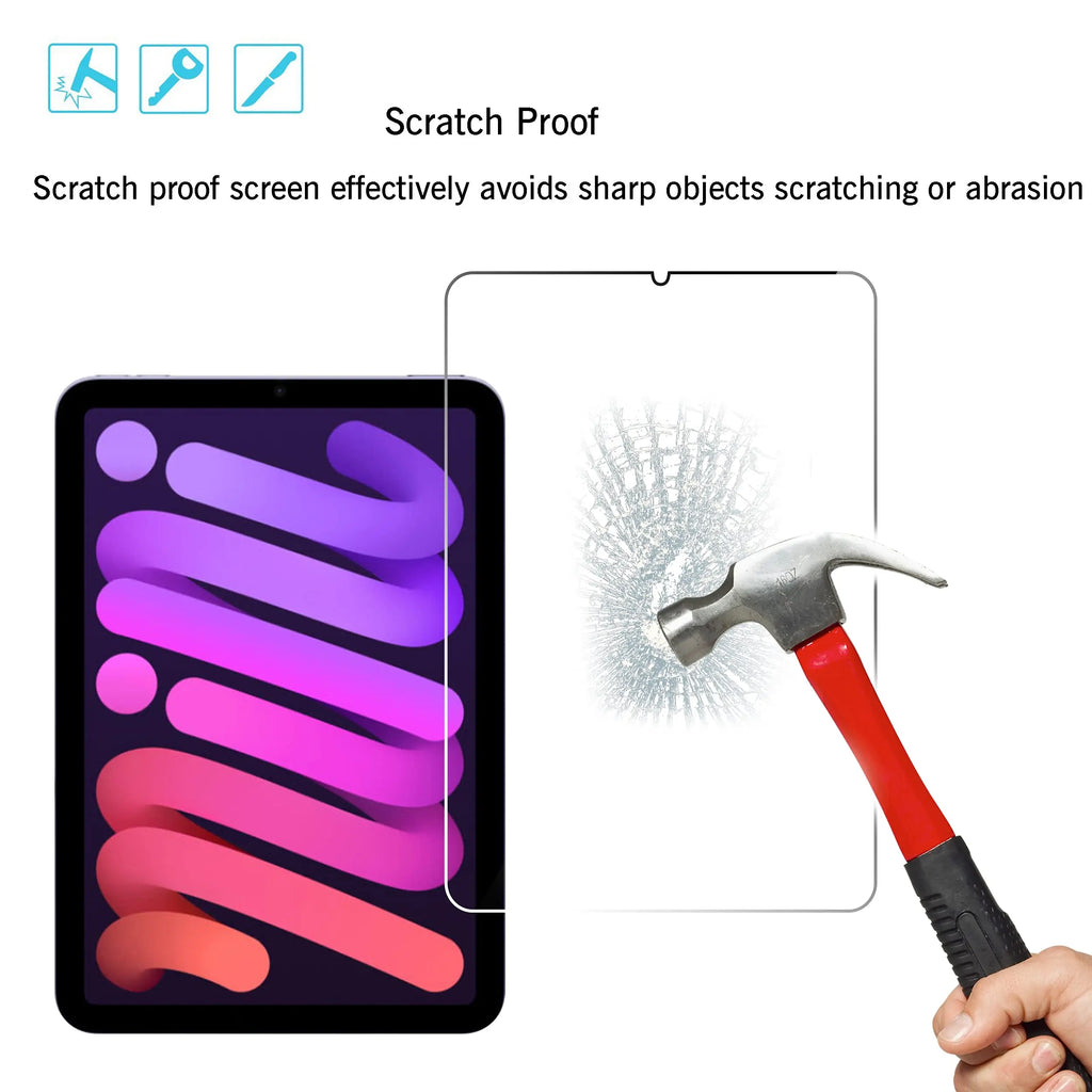 2PCS Tempered Glass Screen Protector for iPad Mini 7 6 a17 Pro 8.3 inch Mini 4 5 7.9 2024 2021 Tablet Accessories Film