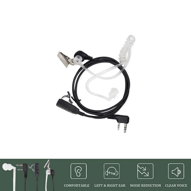 Headset Acoustic For QuanSheng UV5R Plus UV-K5 UV-K6 Baofeng Walkie Talkie UV5R UV-13 Pro UV17 Plus Air Tube Earpiece UV82 UV-21