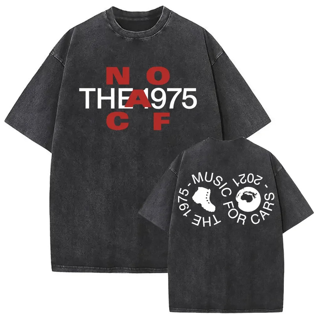 Washed Vintage The 1975 about You Print T-shirt Being Funny in A Foreign Language Album Tshirt Men Women Hip Hop Casual T Shirt