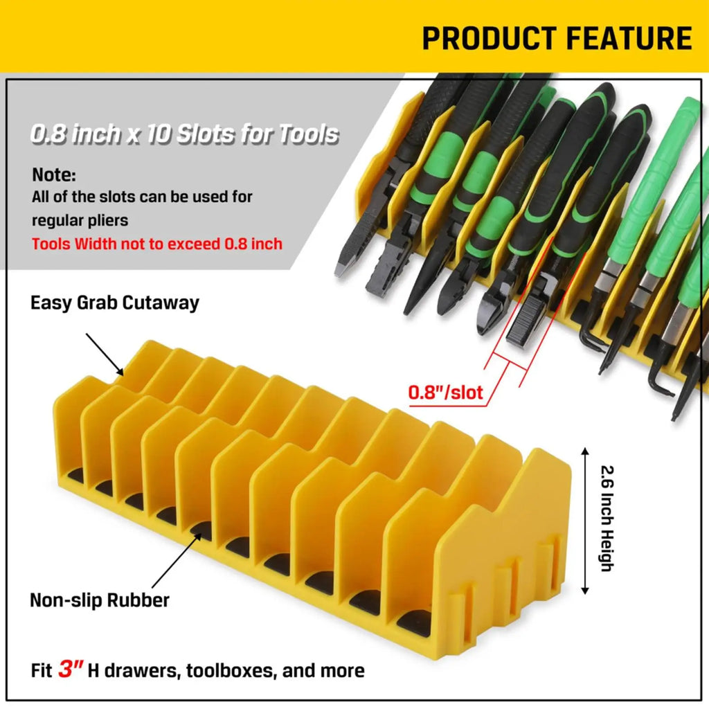 plier organizer rack Organizer Storage Rack Space-Saving Practical with Nonslip Rubber Base 10 Slots Pliers Cutters Organ