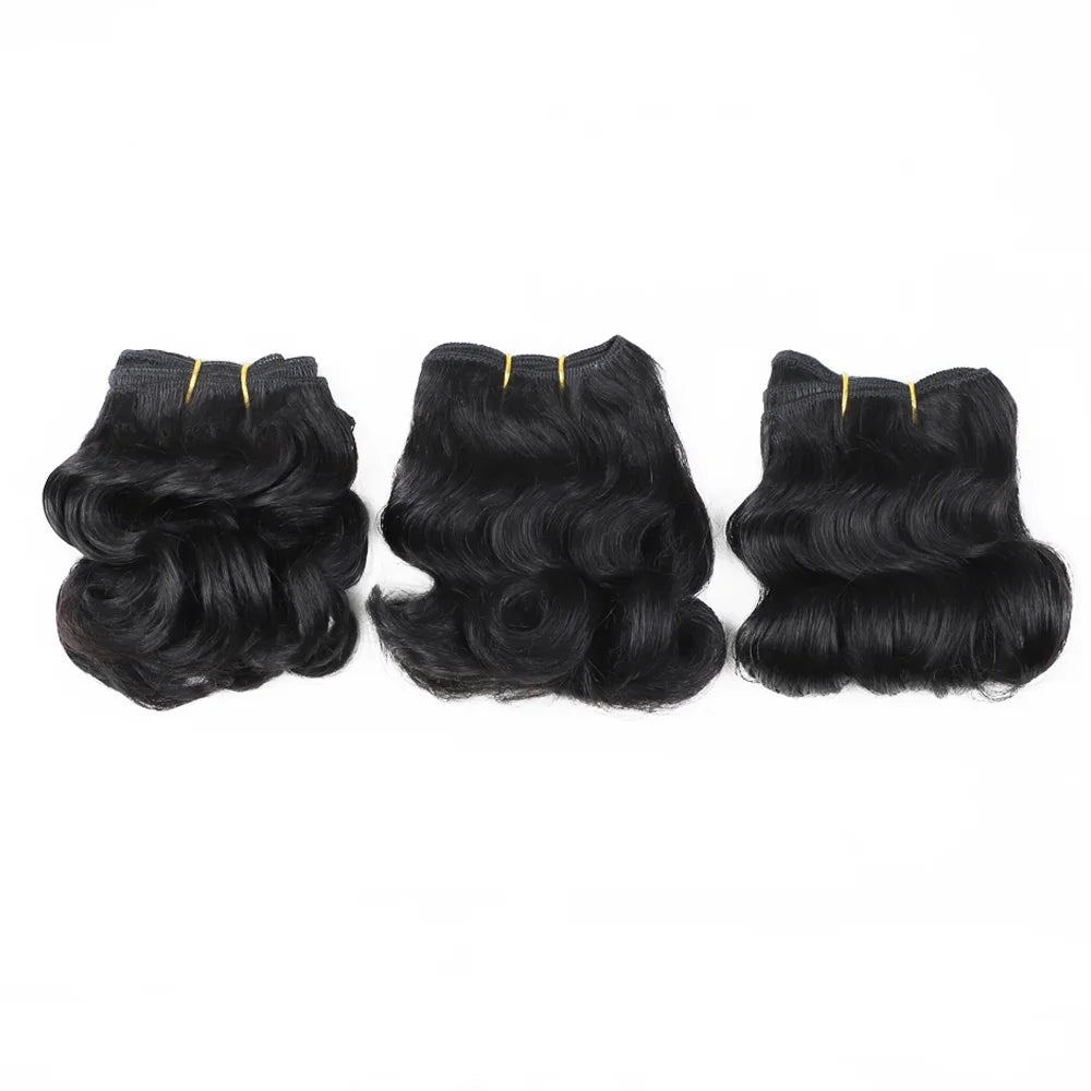 3pcs Short Curly Hair Bundles Brazilian Hair Weave Bundles 100% Human Hair Bundles Hair Extension Human Hair Bundles Short Curly