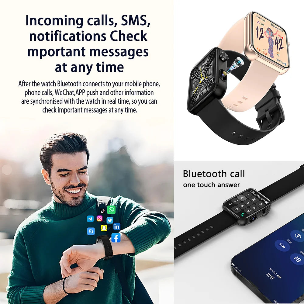 2025 New Smart Watch Men Women Camera Take Photos Record Video Health Monitor Sports Fitness Waterproof BT Call Smartwatch