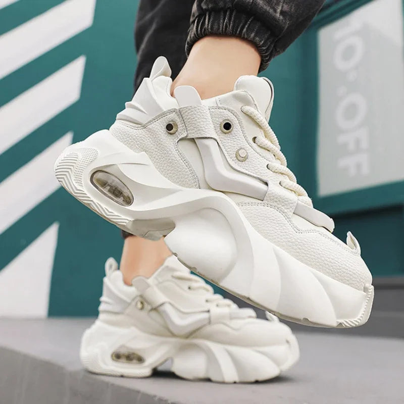 Fashion Men Chunky Sneakers Outdoor Causal Comfortabe Sports Shoes for Male Lace Up Tennis  New Height Increasing Footwears