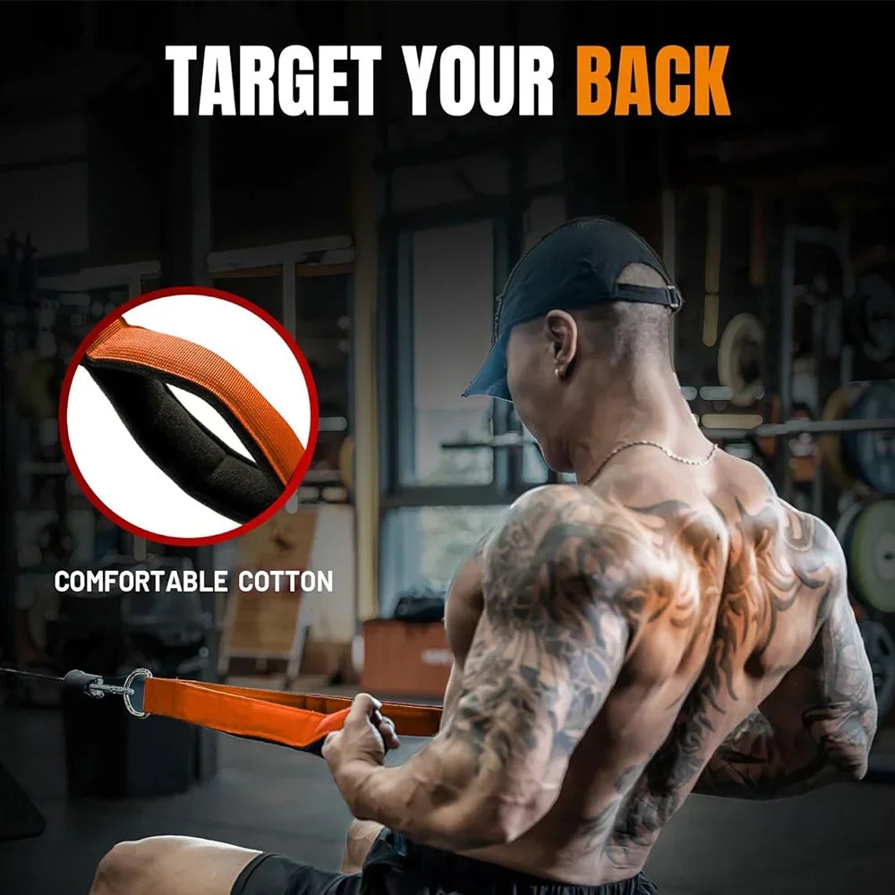 Triceps rope connecting handle, used for triceps pull down rope for push ups and sit ups