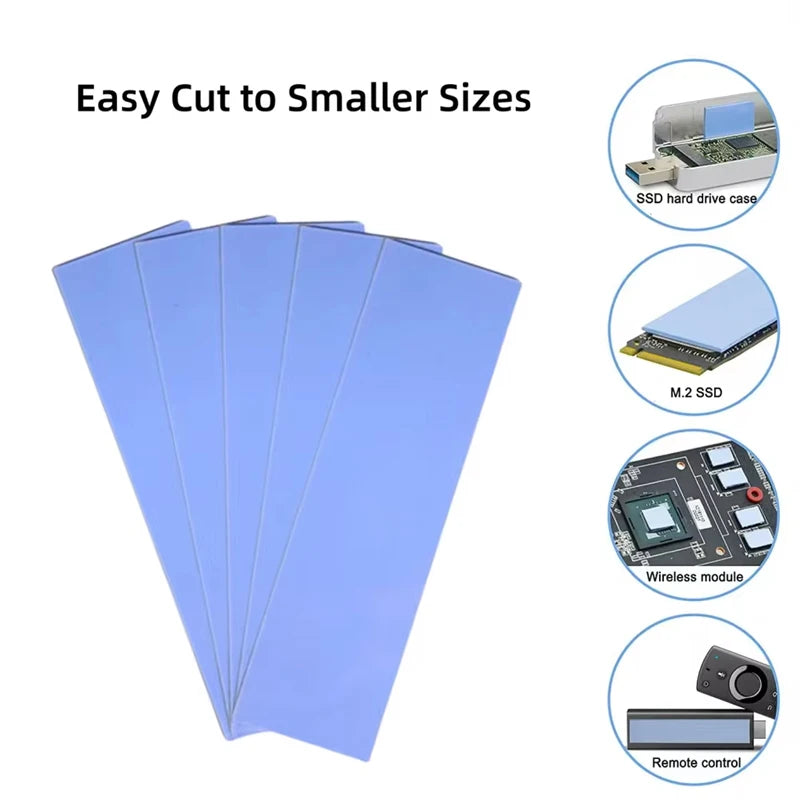 Silicone Thermal Pad - 70x20mm Thermal Pad For M.2 2280 SSD NVMe, CPU, Graphics Card Heatsink Motherboard Heat Dissipation Heats