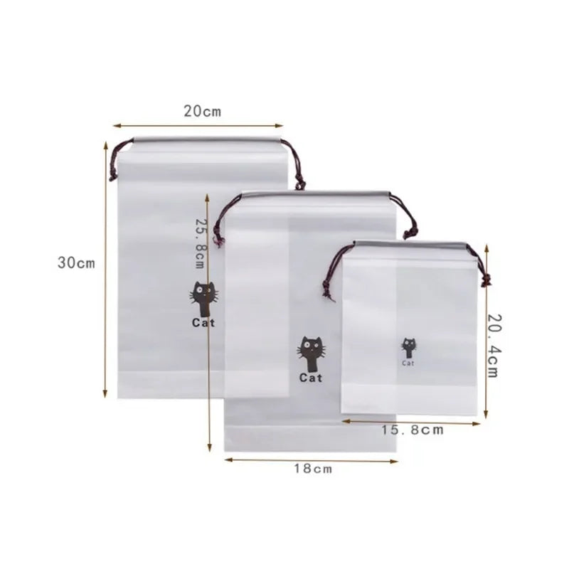 Transparent Drawstring Swimming Bags Beach Sea Gym Storage Bag Swimsuit Dry Bag Waterproof Outdoor Travel Portable PE Pouch