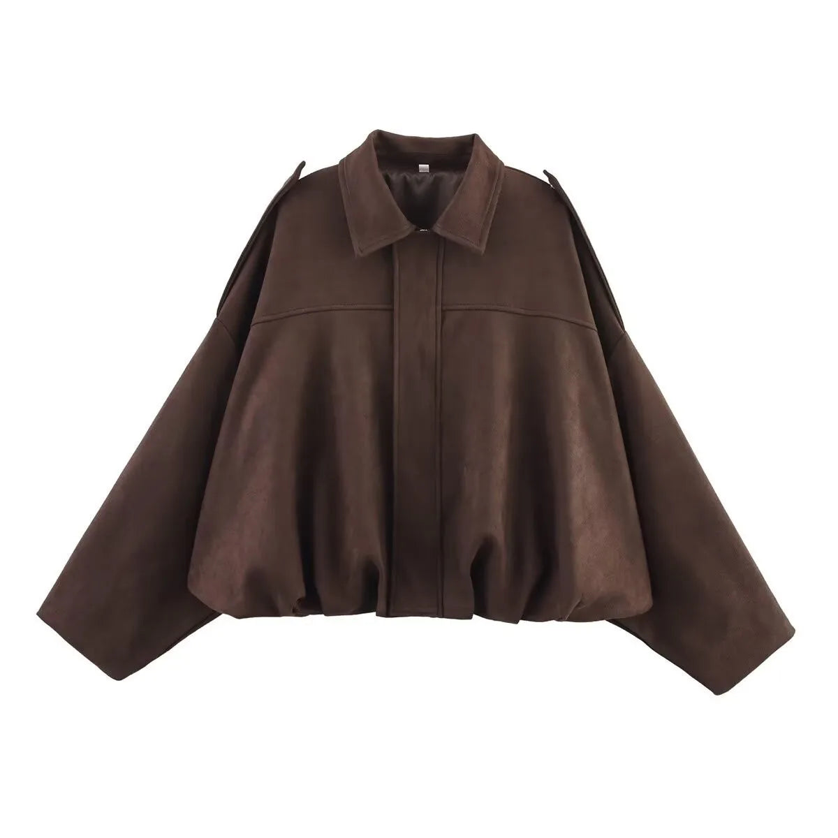 Women's Bomber Jackets Coats Fashion Turn-down Collar Long Sleeve Oversize Coats 2025 Autumn Ladies Vintage Outerwear Chic Tops
