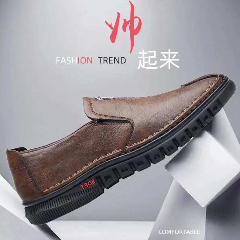 2025 PU Leather Men's Loafers Luxury Men Casual Shoes New Fashion Driving Shoes Breathable Slip on Men Moccasins Plus Size 39~44