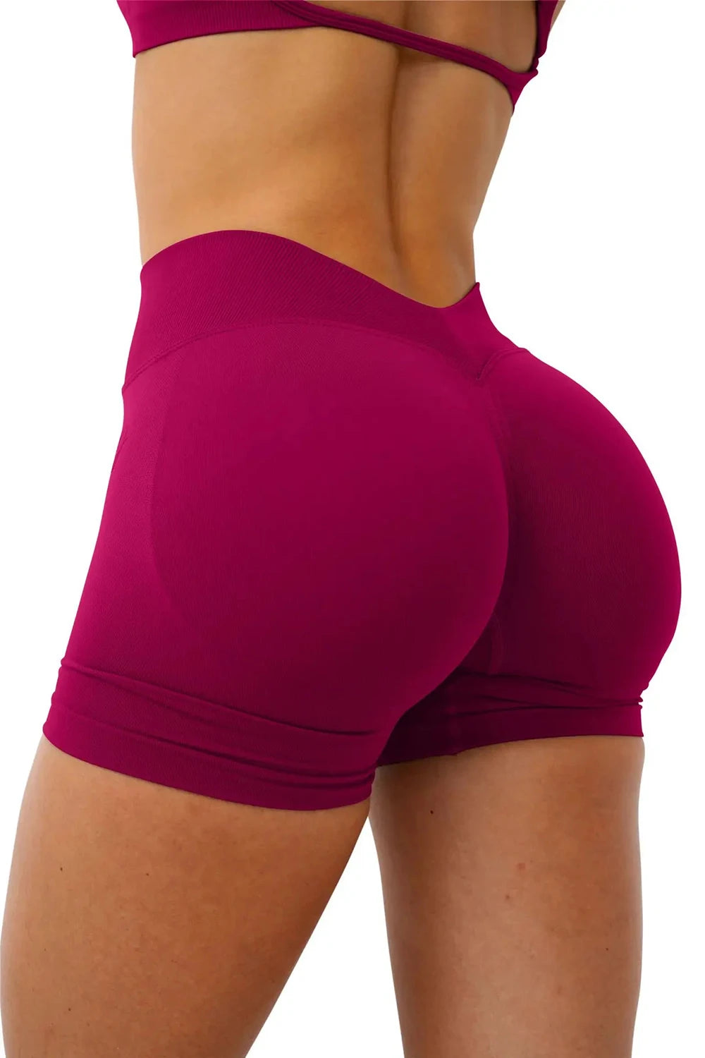 Women's Seamless Yoga Shorts - Butt Lifting Workout Leggings V Waist