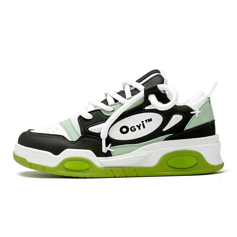 Platform Korean Sneakers for Men Running Shoes Walking Comfortable Male Casual Lace Up Vulcanized Shoes Chunky Sneakers 2025 New