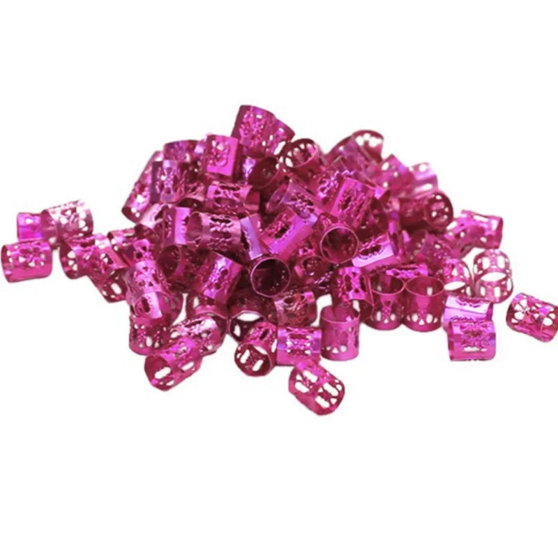 100PCS Gold Hair Jewelry Braid Hair Dreadlock Accessory Metal Gold Braids Rings Cuffs Clips for Dreadlock Accessory