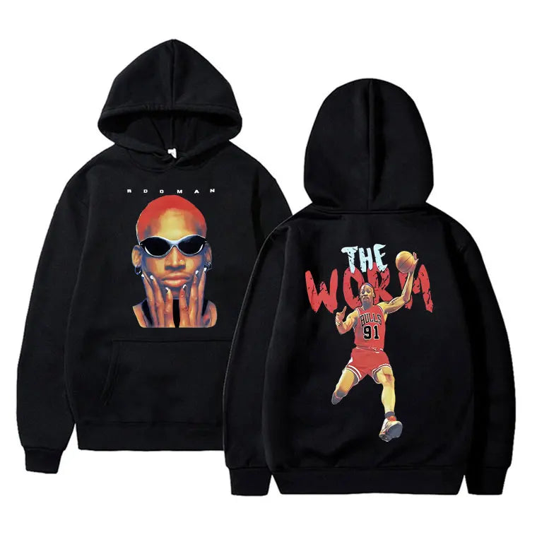 Vintage The Worm Dennis Rodman Graphics Hoodie Men Women Hip Hop Fashion Oversize Sweatshirt Harajuku Boys Basketball Streetwear