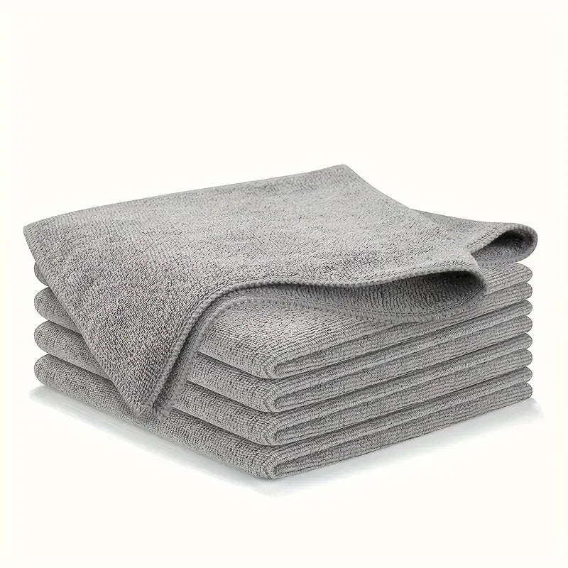 Kitchen towel, microfiber light gray cleaning cloth set, strong water absorption, soft and decontamination cloth