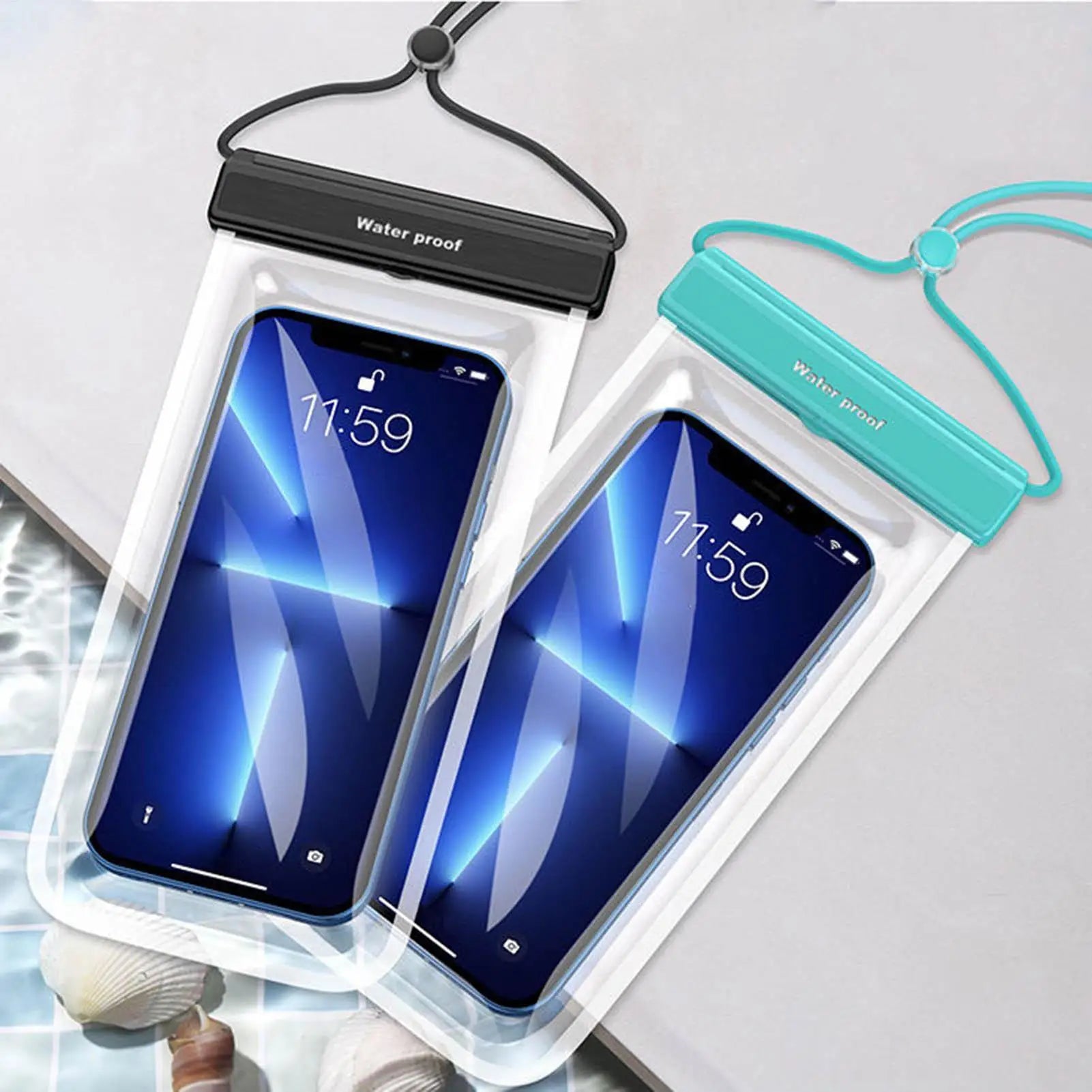 IPX8 Waterproof Phone Pouch, Swimming & Diving Dry Bag with Touchscreen for Mobile Devices Up to 7.2 Inches