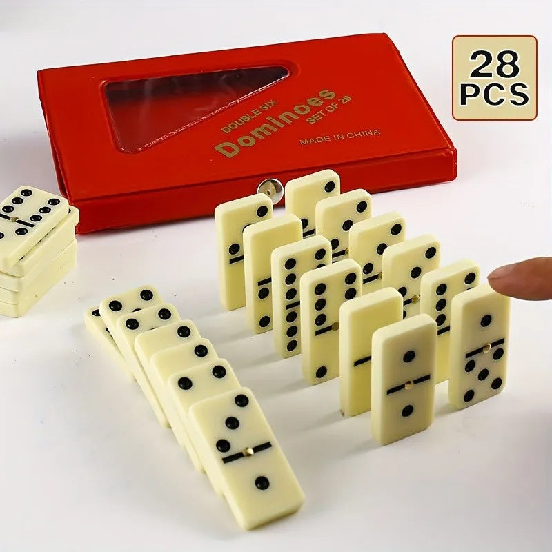 28pcs Dominoes Card Chess, Board Game Toys with PVC Storage Box, thanksgiving Day, Christmas Gift Christmas Halloween Gift