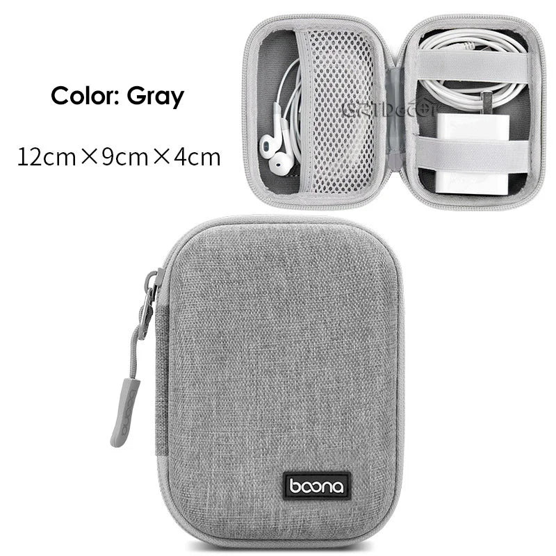 Shockproof Electronics Organizer Case for Power Adapter Cable Storage Bag Bluetooth Earphone Case Travel Small Tech Gadget Pouch