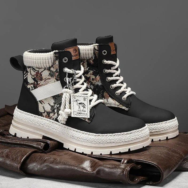 Men Boots Autumn Winter Casual Shoes Designer Luxury Platform Cowboy Chelsea Work Safety Leather Ankle Sneakers Botas Masculino