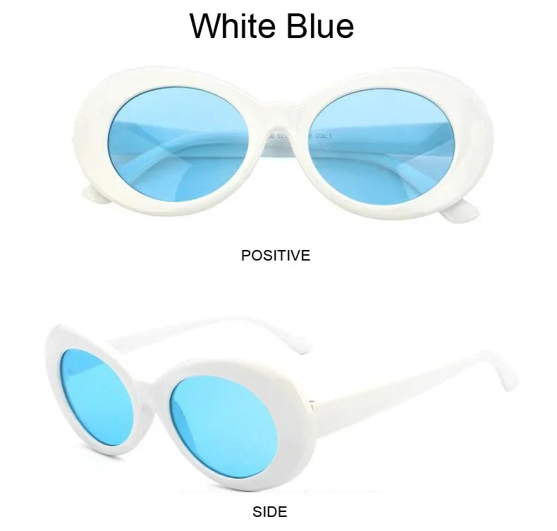 New Retro Oval Sunglasses Man Vintage Fashion Sun Glasses Classic White Black Lentes De Sol Mujer UV400 Gafas De Sol