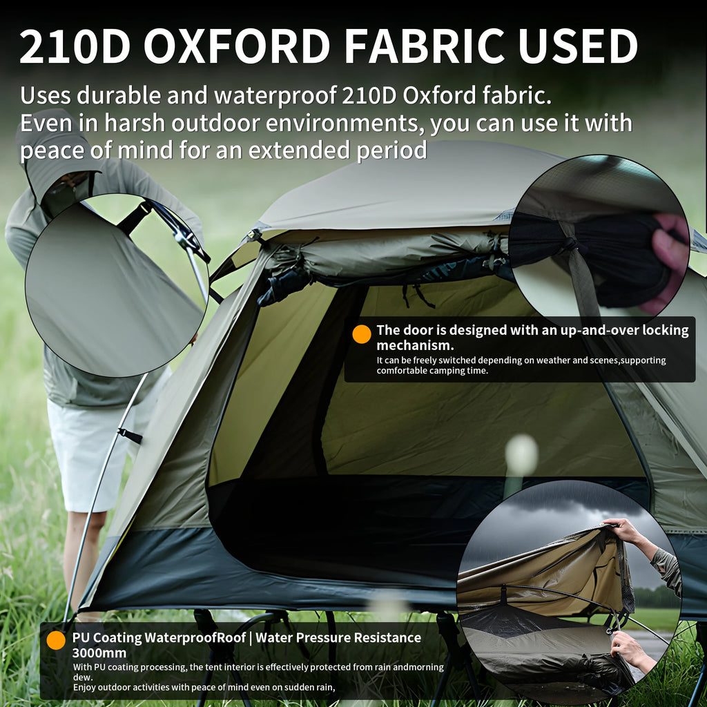 TENPLAY Ultra-Lightweight Instant Pop-Up Single-Person Tent, 3000mm Waterproof, 50UPF, for Camping, Hiking, Fishing, Backpacking